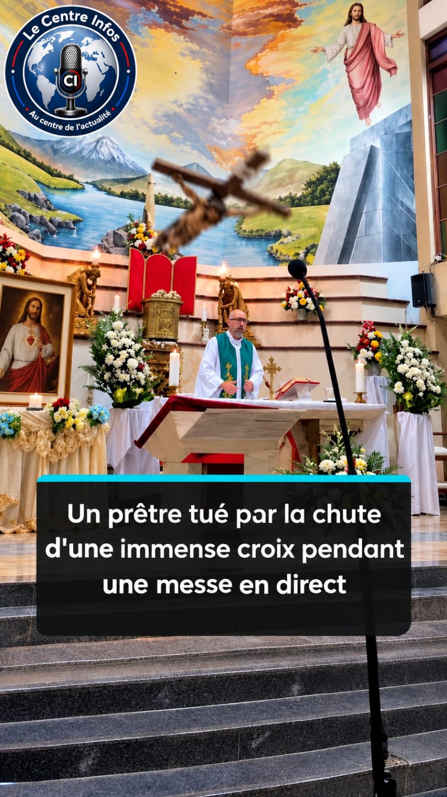 Insolite : La croix du Christ tue un prêtre catholique en pleine célébration de la messe, un événement qui suscite déjà des commentaires.